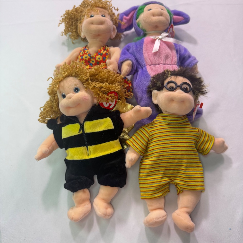 Ty Beanie Kids Plush Doll Lot Specs Princess Buzzy Bunny Outfit 2000 Vintage